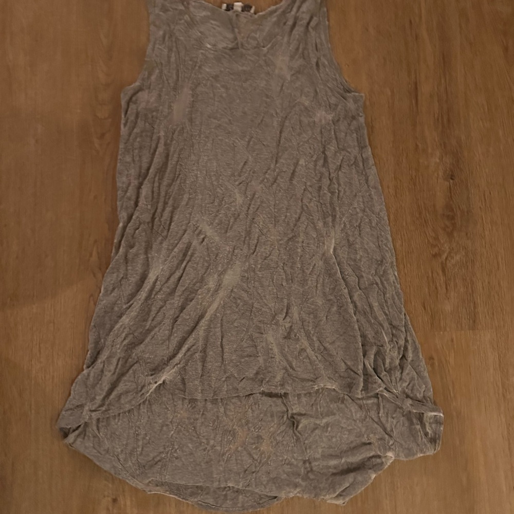 bryn Walker Sleeveless Textured Gray Tank Top